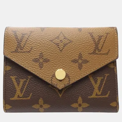 Pre-owned Louis Vuitton Brown Canvas Monogram Tri-fold Wallet