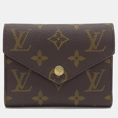 Pre-owned Louis Vuitton Brown Canvas Monogram Victorine Wallet