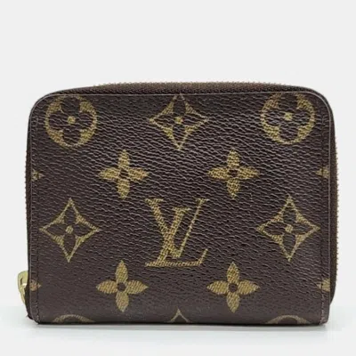 Pre-owned Louis Vuitton Brown Canvas Monogram Zippy Coin Purse