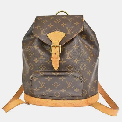 Pre-owned Louis Vuitton Brown Canvas Montsouris Mm Backpack Bag