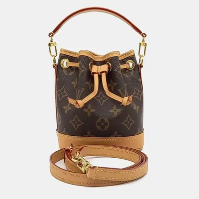 Pre-owned Louis Vuitton Brown Canvas Nano Noe