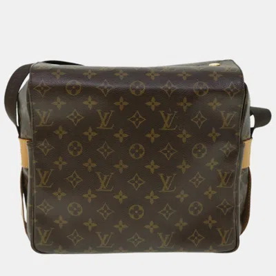Pre-owned Louis Vuitton Brown Canvas Naviglio Shoulder Bag