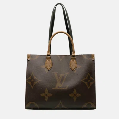 Pre-owned Louis Vuitton Brown Canvas Onthego Mm Handbag