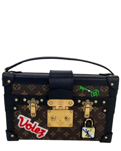 Pre-owned Louis Vuitton Brown Canvas Petite Malle Patches Monogram Crossbody (authentic Pre-loved)