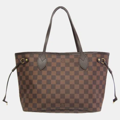 Pre-owned Louis Vuitton Brown Canvas Pm Neverfull Tote