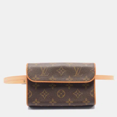 Pre-owned Louis Vuitton Brown Canvas Pochette Florentine Belt Bag