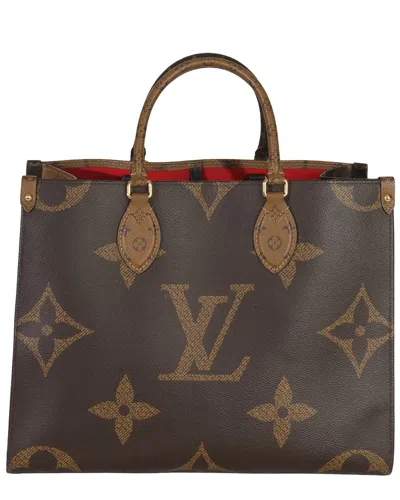 Louis Vuitton Brown Canvas Reverse Monogram Giant Onthego Mm (authentic Pre-  Loved)