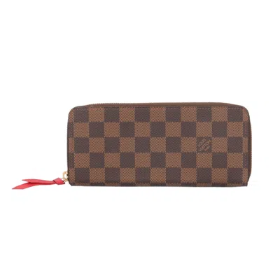 Pre-owned Louis Vuitton Brown Cerise Damier Canvas Long Wallet (bi-fold) () In Multi