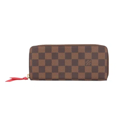 Pre-owned Louis Vuitton Brown Cerise Damier Canvas Long Wallet (bi-fold) () In Multi