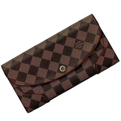 Pre-owned Louis Vuitton Brown Cerise Damier Canvas Red Color Damier Canvas Long Wallet (bi-fold) ()
