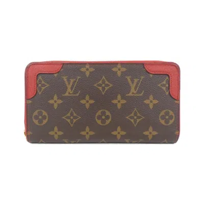 Pre-owned Louis Vuitton Brown Cerise Marron Coated Canvas Long Wallet (bi-fold) ()