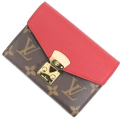 Pre-owned Louis Vuitton Brown Cerise Monogram Red Color Monogram Wallet (tri-fold) ()