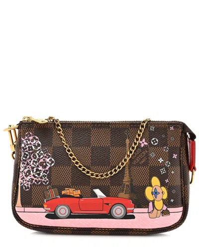 Pre-owned Louis Vuitton Brown Coated Canvas 2019 Christmas Animation Mini Pochette  Accessories (authentic Pre