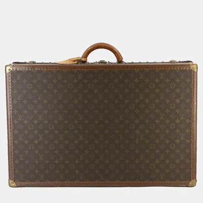 Pre-owned Louis Vuitton Brown Coated Canvas 75 Alzer Suitcase