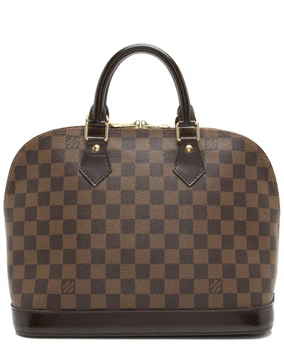 Pre-owned Louis Vuitton Brown Coated Canvas & Leather Alma Pm Satchel (authentic Pre-  Loved)
