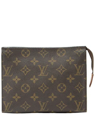 Pre-owned Louis Vuitton Brown Coated Canvas & Leather Toiletry Pouch 19 (authentic Pre-  Loved)
