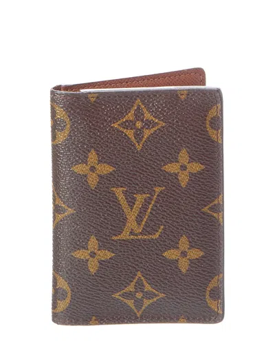 Pre-owned Louis Vuitton Brown Coated Canvas Card Case (authentic Pre-loved)