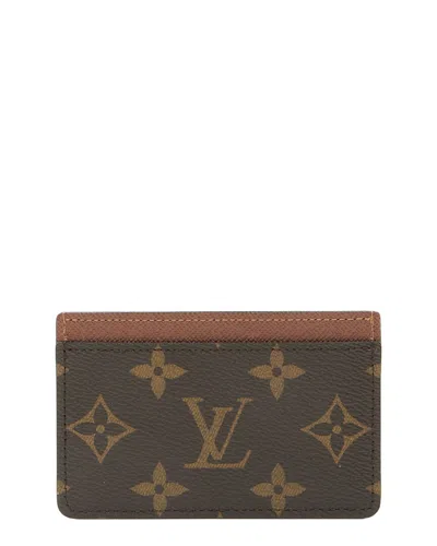 Pre-owned Louis Vuitton Brown Coated Canvas Card Holder (authentic Pre-loved)