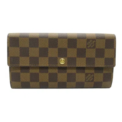 Pre-owned Louis Vuitton Brown Coated Canvas Damier Canvas Pvc Wallet (bi-fold) ()
