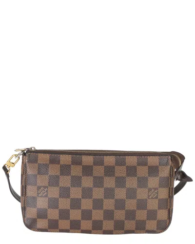 Louis Vuitton Brown Coated Canvas Damier Ebene Canvas Pochette Accessoires Nm  (authentic Pre-loved)