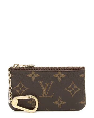 Pre-owned Louis Vuitton Brown Coated Canvas Key Pouch (authentic Pre-loved)