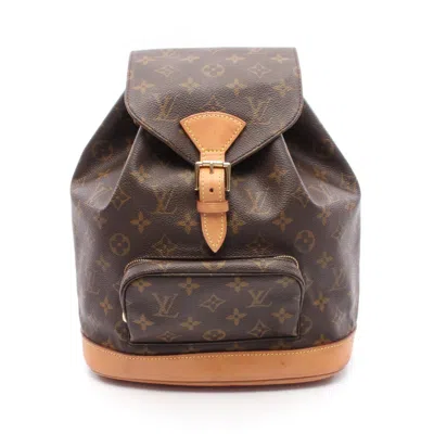 Pre-owned Louis Vuitton Brown Coated Canvas Leather Backpack ()
