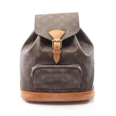 Pre-owned Louis Vuitton Brown Coated Canvas Leather Backpack ()