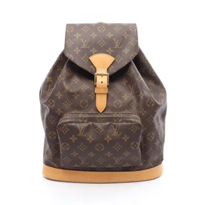 Pre-owned Louis Vuitton Brown Coated Canvas Leather Backpack ()