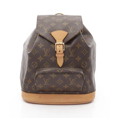 Pre-owned Louis Vuitton Brown Coated Canvas Leather Backpack ()