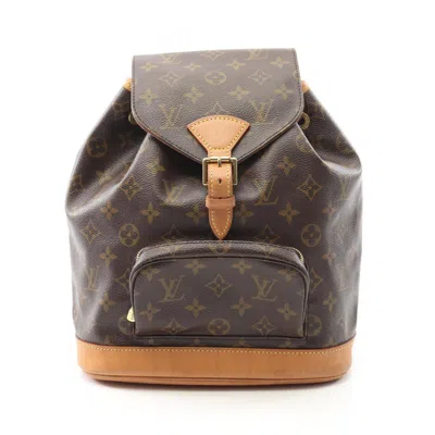 Pre-owned Louis Vuitton Brown Coated Canvas Leather Backpack ()
