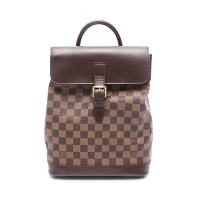 Pre-owned Louis Vuitton Brown Coated Canvas Leather Backpack ()