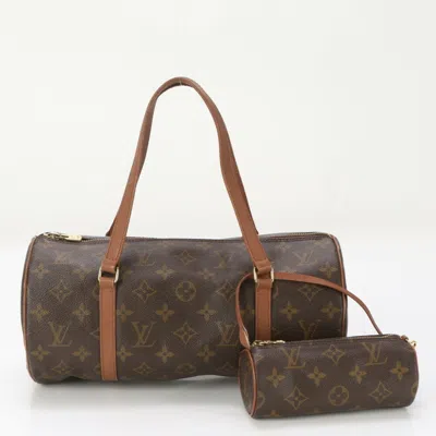 Pre-owned Louis Vuitton Brown Coated Canvas Leather Handbag Pouch Tote Bag ()