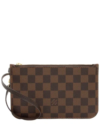 Pre-owned Louis Vuitton Brown Coated Canvas, Leather Neverfull Pm Pochette (authentic  Pre-loved)