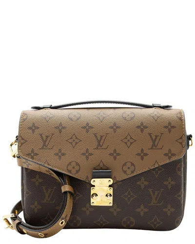 LOUIS VUITTON LOUIS VUITTON BROWN COATED CANVAS, LEATHER POCHETTE METIS (AUTHENTIC PRE-  LOVED)