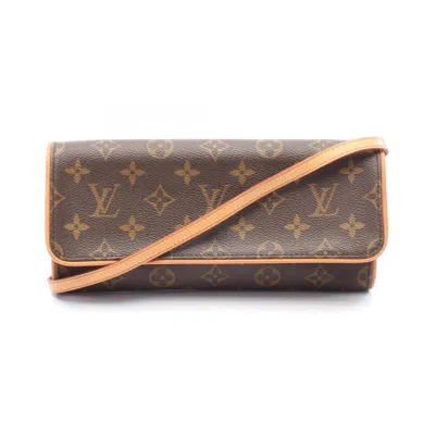 Pre-owned Louis Vuitton Brown Coated Canvas Leather Pochette Shoulder Bag ()