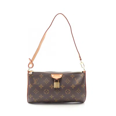 Pre-owned Louis Vuitton Brown Coated Canvas Leather Pochette Shoulder Bag ()