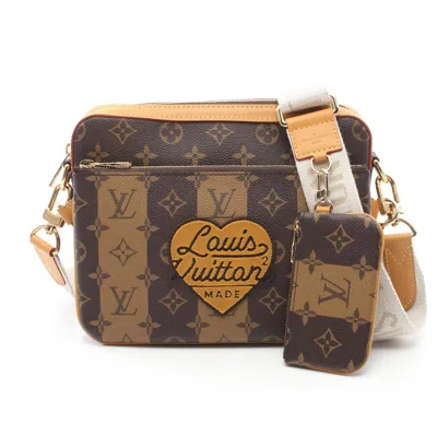Pre-owned Louis Vuitton Brown Coated Canvas Leather Shoulder Bag ()