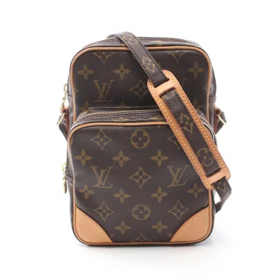 Pre-owned Louis Vuitton Brown Coated Canvas Leather Shoulder Bag ()