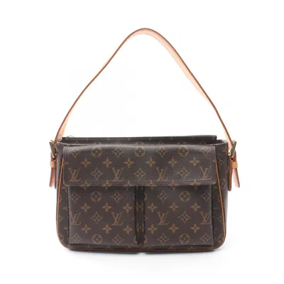 Pre-owned Louis Vuitton Brown Coated Canvas Leather Shoulder Bag ()