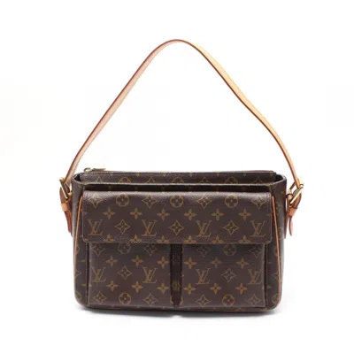 Pre-owned Louis Vuitton Brown Coated Canvas Leather Shoulder Bag ()