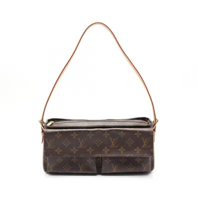 Pre-owned Louis Vuitton Brown Coated Canvas Leather Shoulder Bag ()