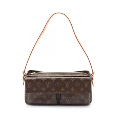 Pre-owned Louis Vuitton Brown Coated Canvas Leather Shoulder Bag ()