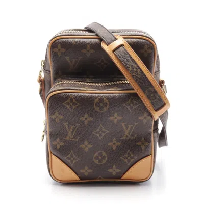 Pre-owned Louis Vuitton Brown Coated Canvas Leather Shoulder Bag ()