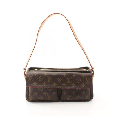 Pre-owned Louis Vuitton Brown Coated Canvas Leather Shoulder Bag ()