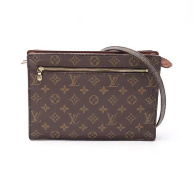 Pre-owned Louis Vuitton Brown Coated Canvas Leather Shoulder Bag ()