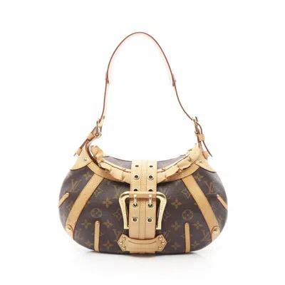 Pre-owned Louis Vuitton Brown Coated Canvas Leather Shoulder Bag ()