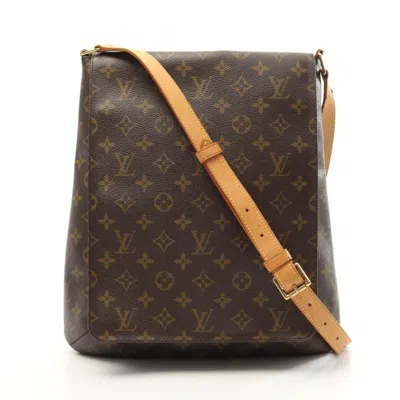 Pre-owned Louis Vuitton Brown Coated Canvas Leather Shoulder Bag ()