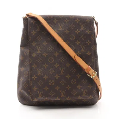 Pre-owned Louis Vuitton Brown Coated Canvas Leather Shoulder Bag ()