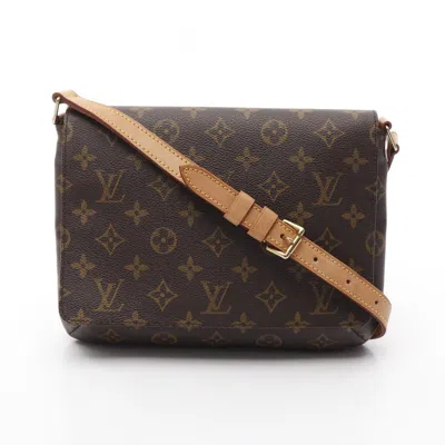 Pre-owned Louis Vuitton Brown Coated Canvas Leather Shoulder Bag ()
