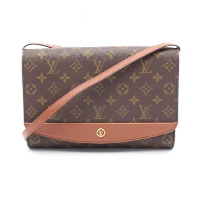 Pre-owned Louis Vuitton Brown Coated Canvas Leather Shoulder Bag ()